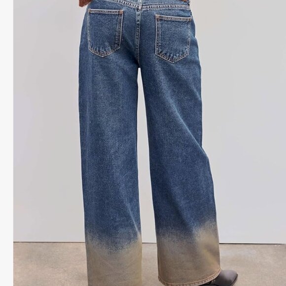 NWT CIDER Women’s Baggy High Waisted Color Block Grunge Casual Y2k Size Small - Picture 3 of 5